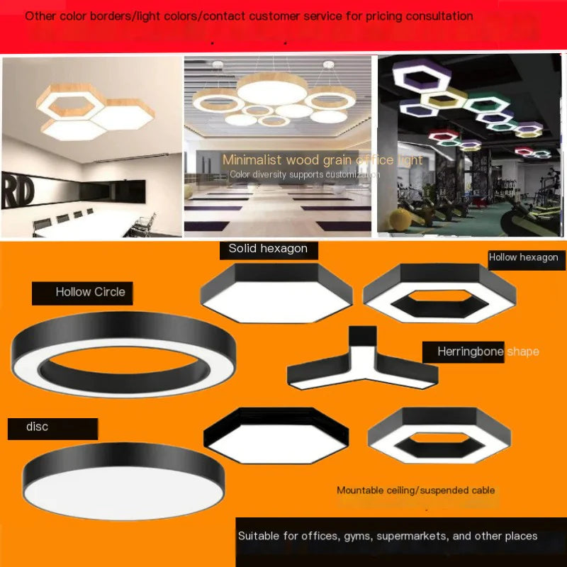Hexagonal Honeycomb Pendant Light for Gym & Office