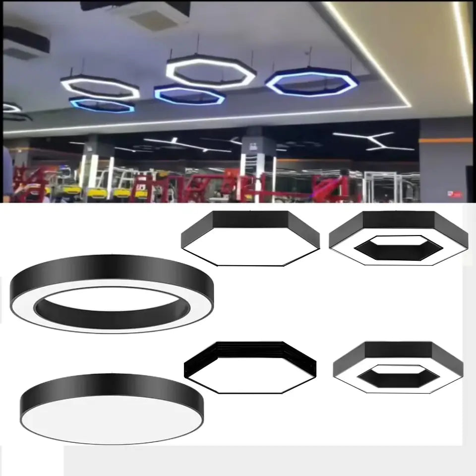 Hexagonal Honeycomb Pendant Light for Gym & Office