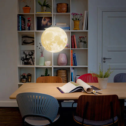 3D Printed Moon Pendant Light for Bedroom and Dining
