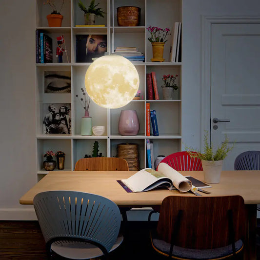 3D Printed Moon Pendant Light for Bedroom and Dining