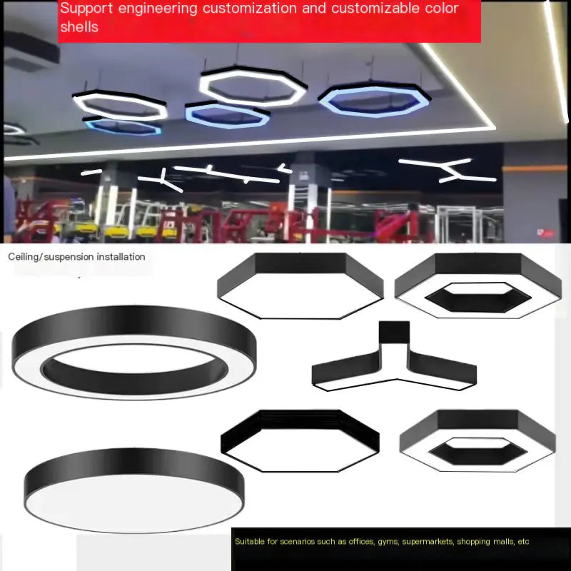 Hexagonal Honeycomb Pendant Light for Gym & Office